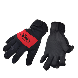 Neoprene black & red gloves L