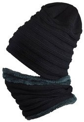 Winter cap with warm tube scarf