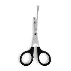 Scissors with integrated disgorger