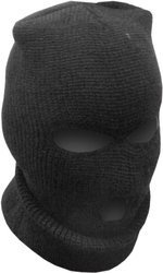 Mütze Sturmmaske York mit 3 Öffnungen schwarz
