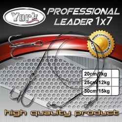 Professional leader 1x7 with treble hook 12kg 25cm 2pcs