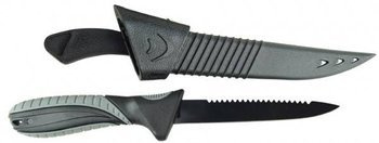 Knife Black with saw 5"